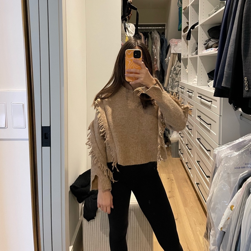 3.1 Phillip Lim Wool Fringe Sweater Tan
